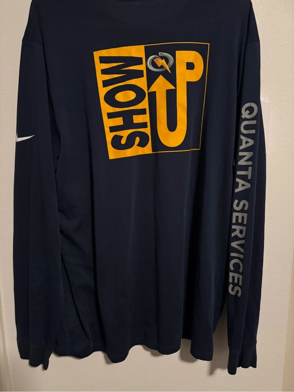 Nike Navy Long Sleeve Dri-FIT Tee with Lightning Heart Logo